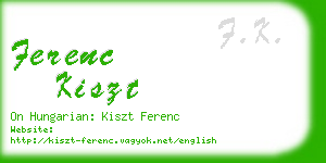 ferenc kiszt business card